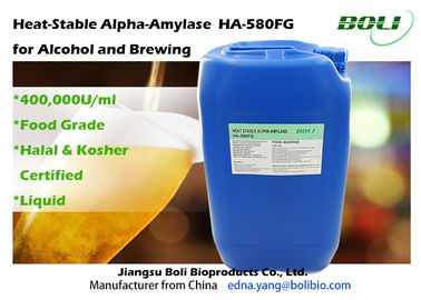 เอนไซม์การต้มเบียร์ที่ความร้อนสูง Alpha Amylase HA - 580FG 500000U / ml ความบริสุทธิ์สูง