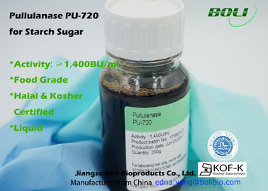 อาหารเกรด Pullulanase PU-720, 1,400 BU / ml Enzymes ในอุตสาหกรรมอาหารสำหรับการผลิตน้ำเชื่อมกลูโคสสูง