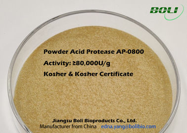Boli Powder Acid Protease AP-0800 กิจกรรม 80000 U / g การไฮโดรไลซิสของโปรตีนตัวอย่างฟรี
