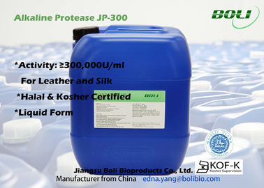 อัลคาไลน์โปรตีเอสเหลว JP-300 Proteolytic Enzyme สำหรับหนังและผ้าไหม