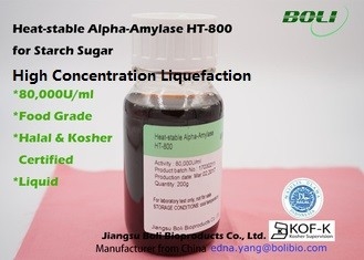 HT-800 80000 U / Ml Alpha Amylase Enzyme Heat Stable ความเข้มข้นสูง Liquefaction