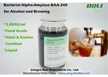 แบคทีเรีย Alpha Amylasee BAA - 240, 3000 U / ml Alpha Amylase Enzyme Brewing