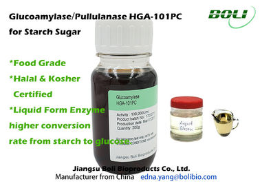 อาหารเกรดเอนไซม์พูลลูลาเนส 1400B U / ml, Glucoamylase100,000U / ml HGA-101PC สำหรับแป้งน้ำตาลรูปแบบของเหลว