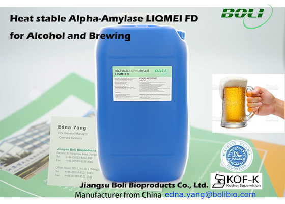 ไม่ใช่ GMO Liquid Alpha Amylase เหมาะสำหรับเครื่องดื่มแอลกอฮอล์และการต้มเบียร์จากประเทศจีน
